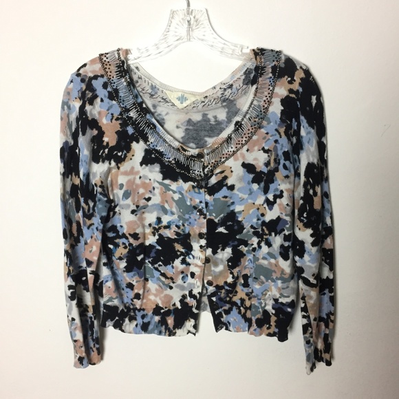 ANTHROPOLOGIE Jeweled Petals Cardigan by Monogram - Picture 3 of 7